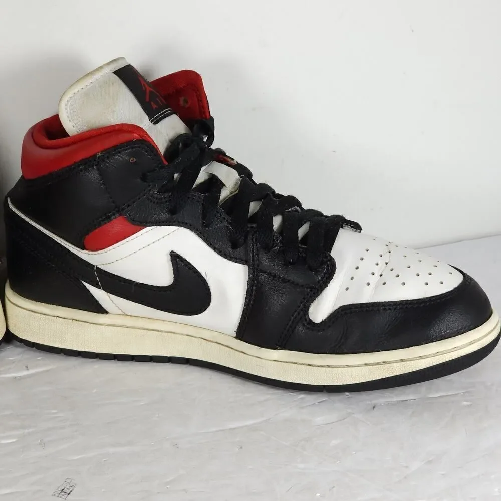 Nike Women’s Jordan 1 US9,5 Black Sail Gym Red Mid Top Sneakers Shoes BQ6472-061
